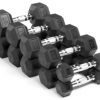 Rubber hex dumbbells